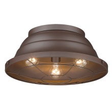 Golden 7316-OFM TBZ - Golden Lighting Bartlett 3-light Outdoor Ceiling in Textured Bronze